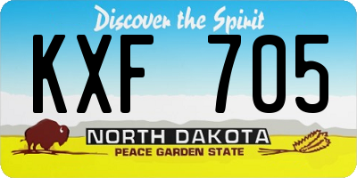 ND license plate KXF705