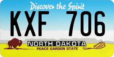 ND license plate KXF706