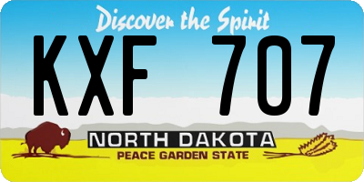 ND license plate KXF707