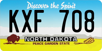 ND license plate KXF708