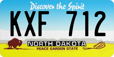 ND license plate KXF712