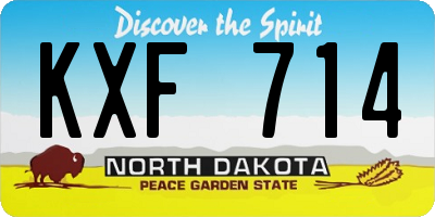 ND license plate KXF714