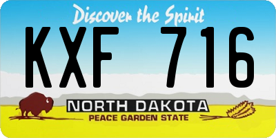 ND license plate KXF716