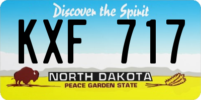 ND license plate KXF717