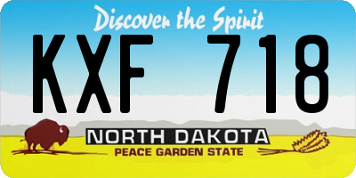 ND license plate KXF718