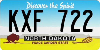 ND license plate KXF722