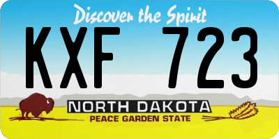 ND license plate KXF723