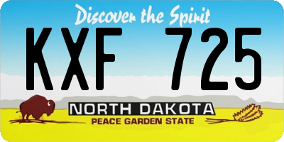 ND license plate KXF725