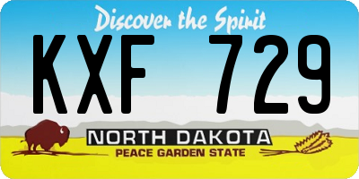 ND license plate KXF729