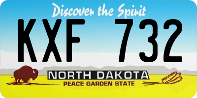 ND license plate KXF732