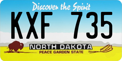 ND license plate KXF735