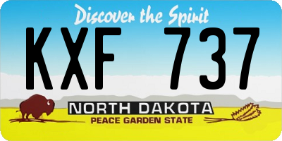 ND license plate KXF737
