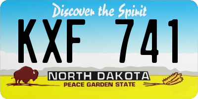 ND license plate KXF741