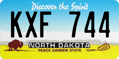 ND license plate KXF744
