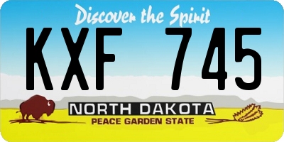 ND license plate KXF745