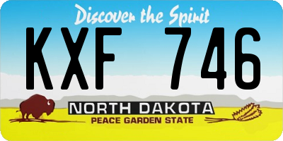 ND license plate KXF746