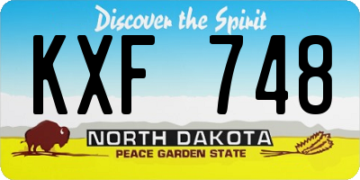 ND license plate KXF748