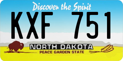 ND license plate KXF751