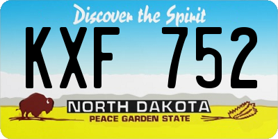 ND license plate KXF752