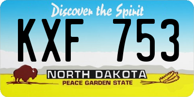 ND license plate KXF753