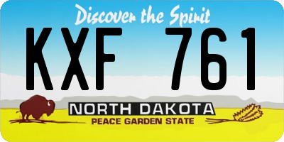 ND license plate KXF761