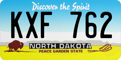 ND license plate KXF762