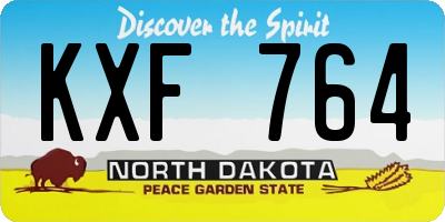 ND license plate KXF764