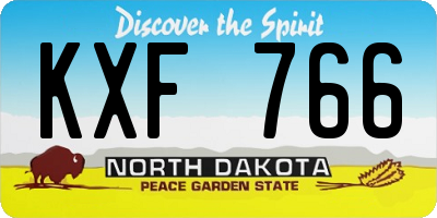 ND license plate KXF766