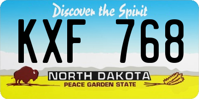 ND license plate KXF768