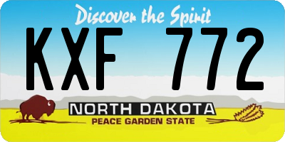 ND license plate KXF772