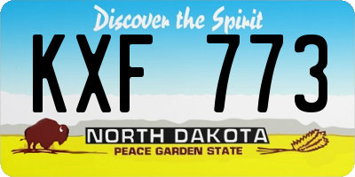 ND license plate KXF773