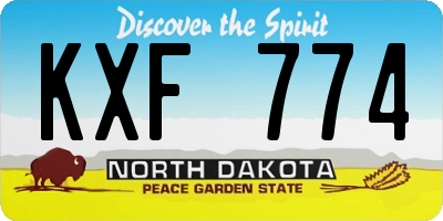ND license plate KXF774