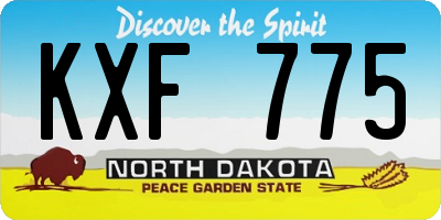 ND license plate KXF775