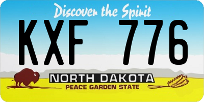 ND license plate KXF776