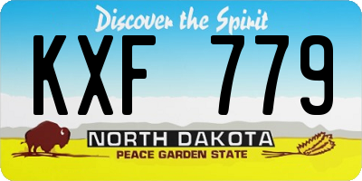 ND license plate KXF779