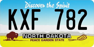 ND license plate KXF782