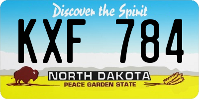 ND license plate KXF784