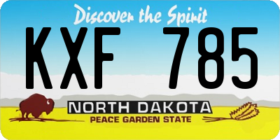 ND license plate KXF785