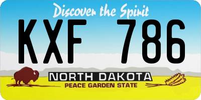 ND license plate KXF786