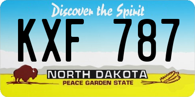 ND license plate KXF787
