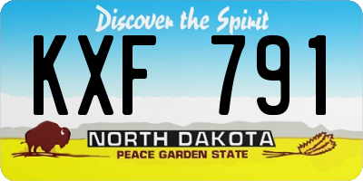 ND license plate KXF791