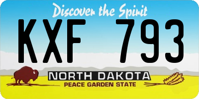 ND license plate KXF793