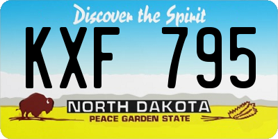 ND license plate KXF795