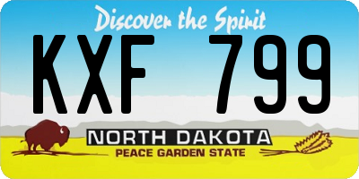 ND license plate KXF799