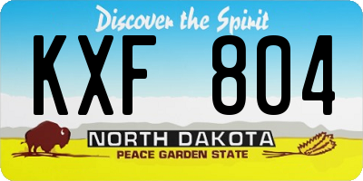 ND license plate KXF804