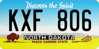 ND license plate KXF806