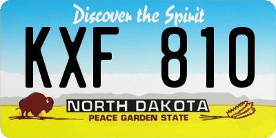 ND license plate KXF810