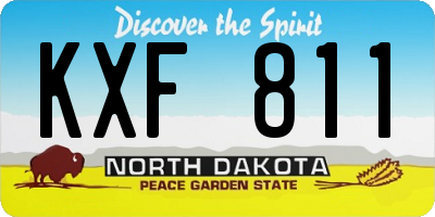 ND license plate KXF811