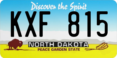 ND license plate KXF815