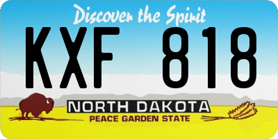 ND license plate KXF818